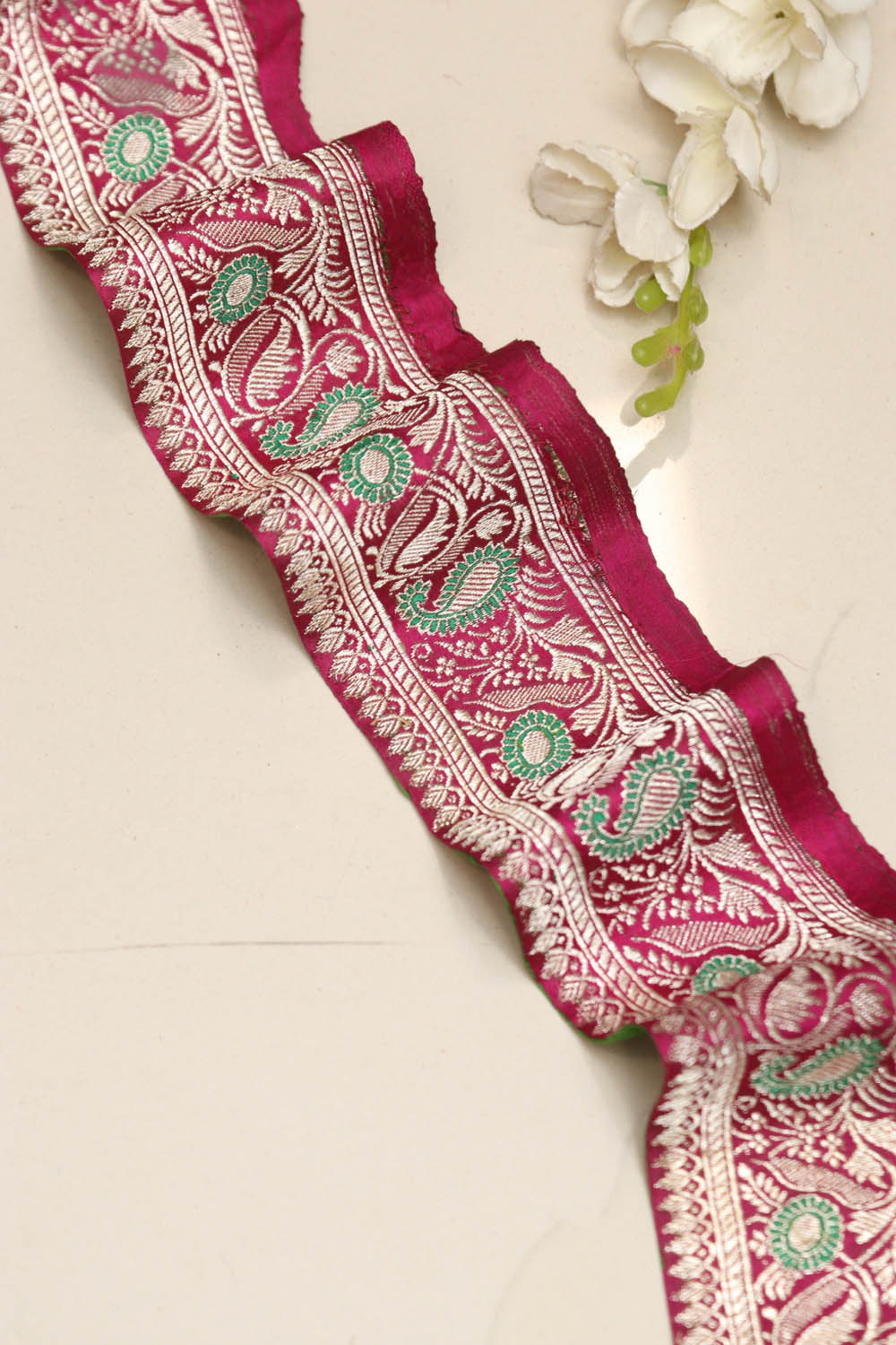 Pink Banarasi Silk Vintage Handloom Borders - Luxurion World