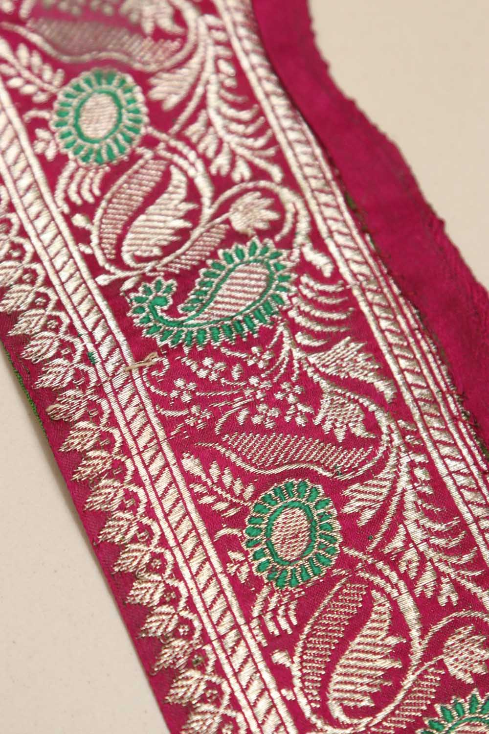 Pink Banarasi Silk Vintage Handloom Borders - Luxurion World