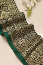 Green Banarasi Silk Vintage Handloom Borders - Luxurion World