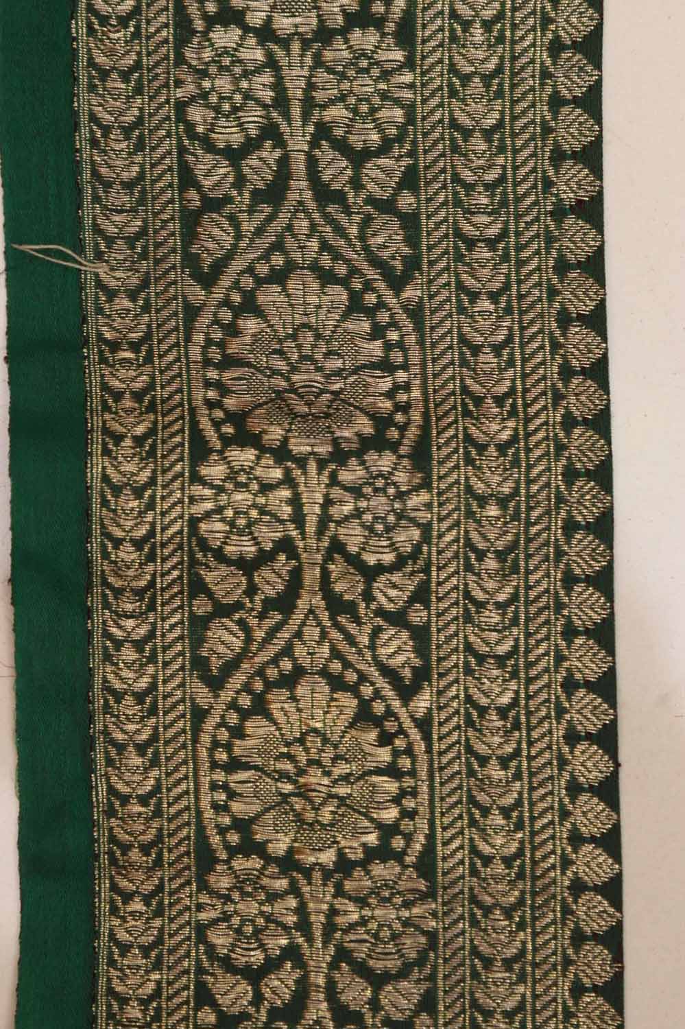 Green Banarasi Silk Vintage Handloom Borders - Luxurion World