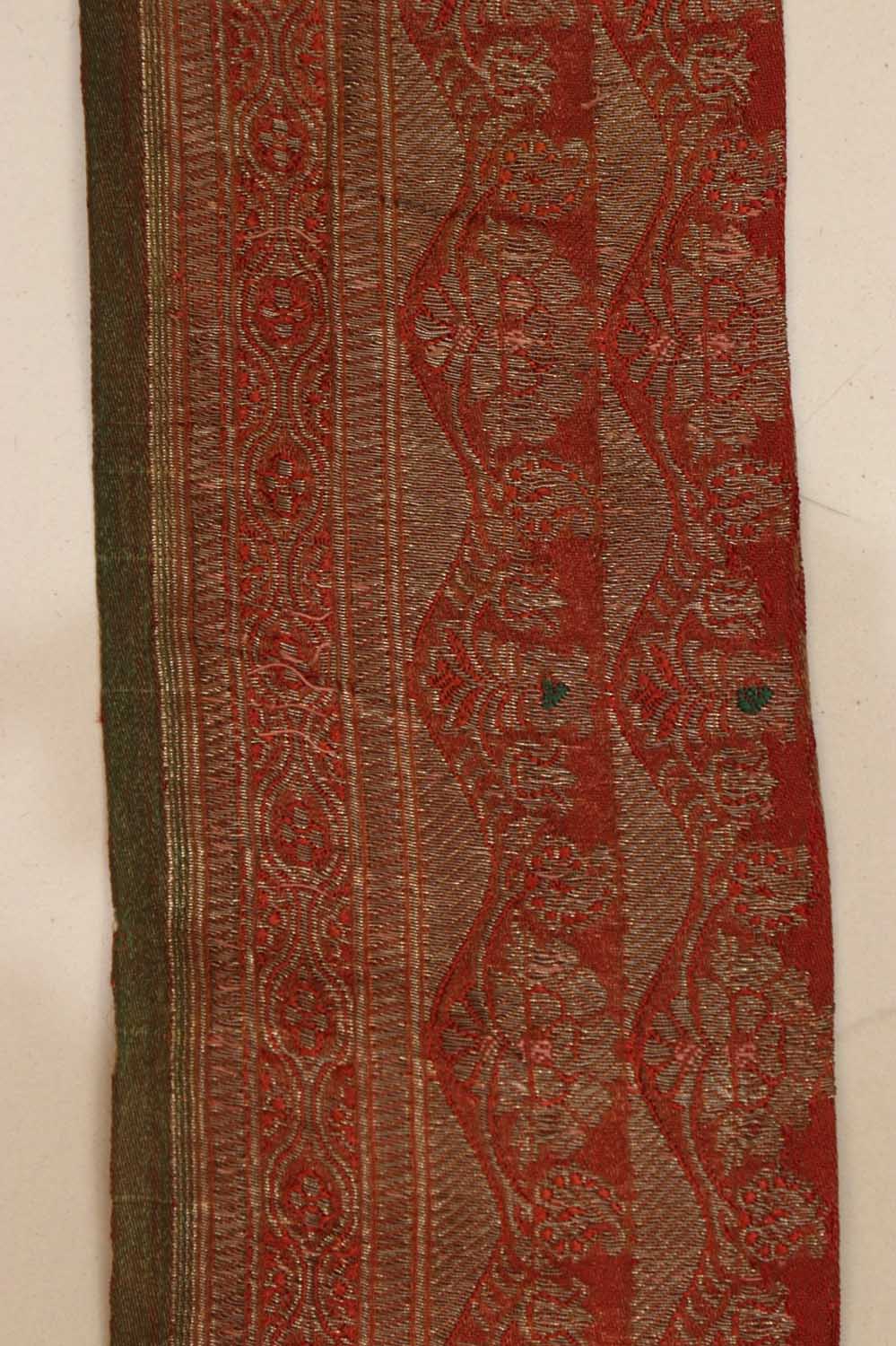 Orange Banarasi Silk Vintage Handloom Borders - Luxurion World
