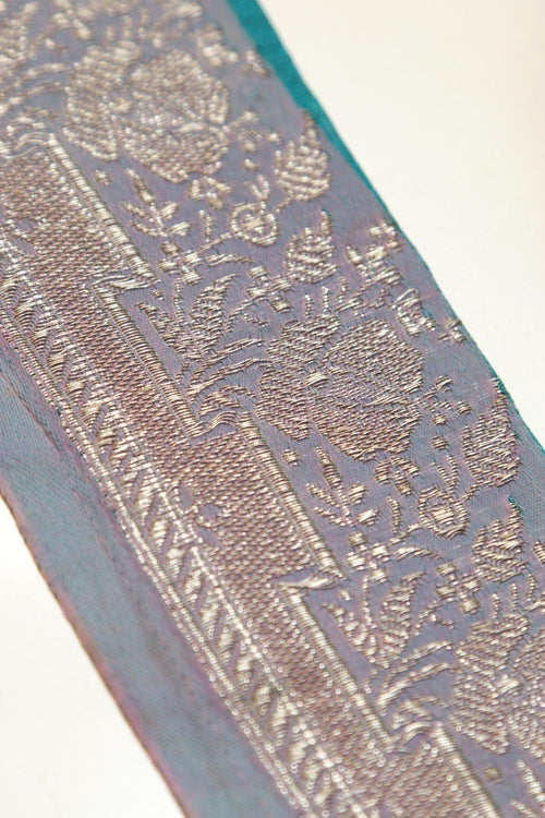 Grey Banarasi Silk Vintage Handloom Borders - Luxurion World