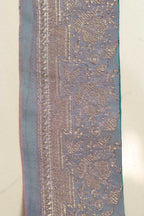 Grey Banarasi Silk Vintage Handloom Borders - Luxurion World