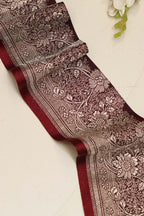Maroon Banarasi Silk Vintage Handloom Borders (1 Mtr) - Luxurion World