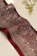 Maroon Banarasi Silk Vintage Handloom Borders (1 Mtr) - Luxurion World