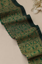 Green Banarasi Handloom Vintage Pure Silk Border Lace ( 1 Mtr ) - Luxurion World