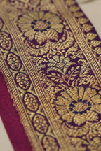 Purple Banarasi Handloom Vintage Pure Silk Border Lace ( 1 Mtr ) - Luxurion World