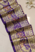 Purple Banarasi Handloom Vintage Pure Silk Border Lace ( 1 Mtr ) - Luxurion World