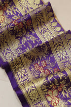 Purple Banarasi Handloom Vintage Pure Silk Border Lace ( 1 Mtr ) - Luxurion World