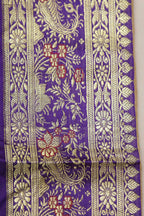 Purple Banarasi Handloom Vintage Pure Silk Border Lace ( 1 Mtr ) - Luxurion World