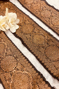 Black Pure Silk Vintage Banarasi Border Lace - Luxurion World