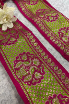 Pink Pure Silk Vintage Banarasi Border Lace - Luxurion World