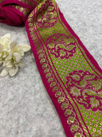 Pink Pure Silk Vintage Banarasi Border Lace - Luxurion World