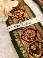 Green Pure Silk Vintage Banarasi Border Lace - Luxurion World
