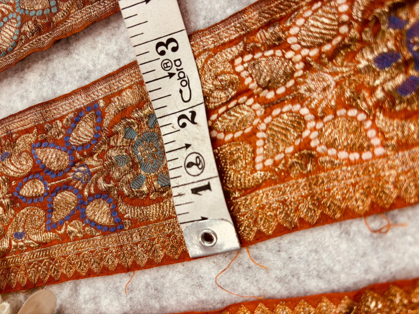 Orange Pure Silk Vintage Banarasi Border Lace - Luxurion World