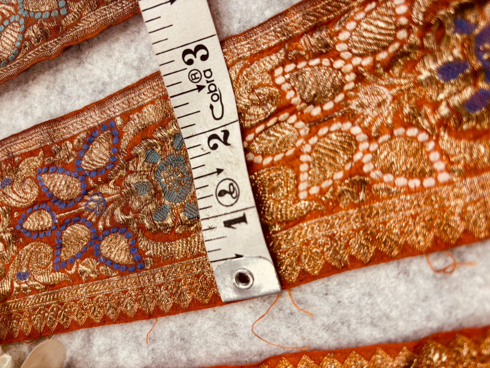 Orange Pure Silk Vintage Banarasi Border Lace - Luxurion World