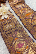 Blue Pure Silk Vintage Banarasi Border Lace - Luxurion World