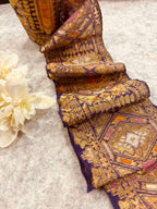 Blue Pure Silk Vintage Banarasi Border Lace - Luxurion World