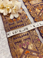 Blue Pure Silk Vintage Banarasi Border Lace - Luxurion World