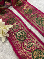 Pink Pure Silk Vintage Banarasi Border Lace - Luxurion World