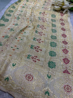 Pastel Banarasi Pure Silk Border Lace  Vintage Weave, Festive & Bridal ( 1 Mtr )