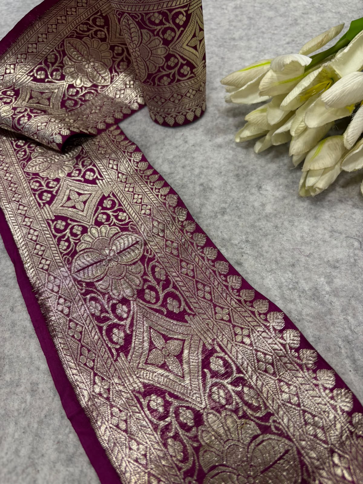 Vintage Borders — Rare Antique Heirloom Woven & Embroidered Border