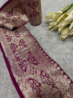Pink Banarasi Pure Silk Border Lace — Vintage Weave, Festive & Bridal