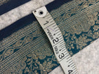IL2B126081901 Blue Banarasi Pure Silk Vintage Border Lace