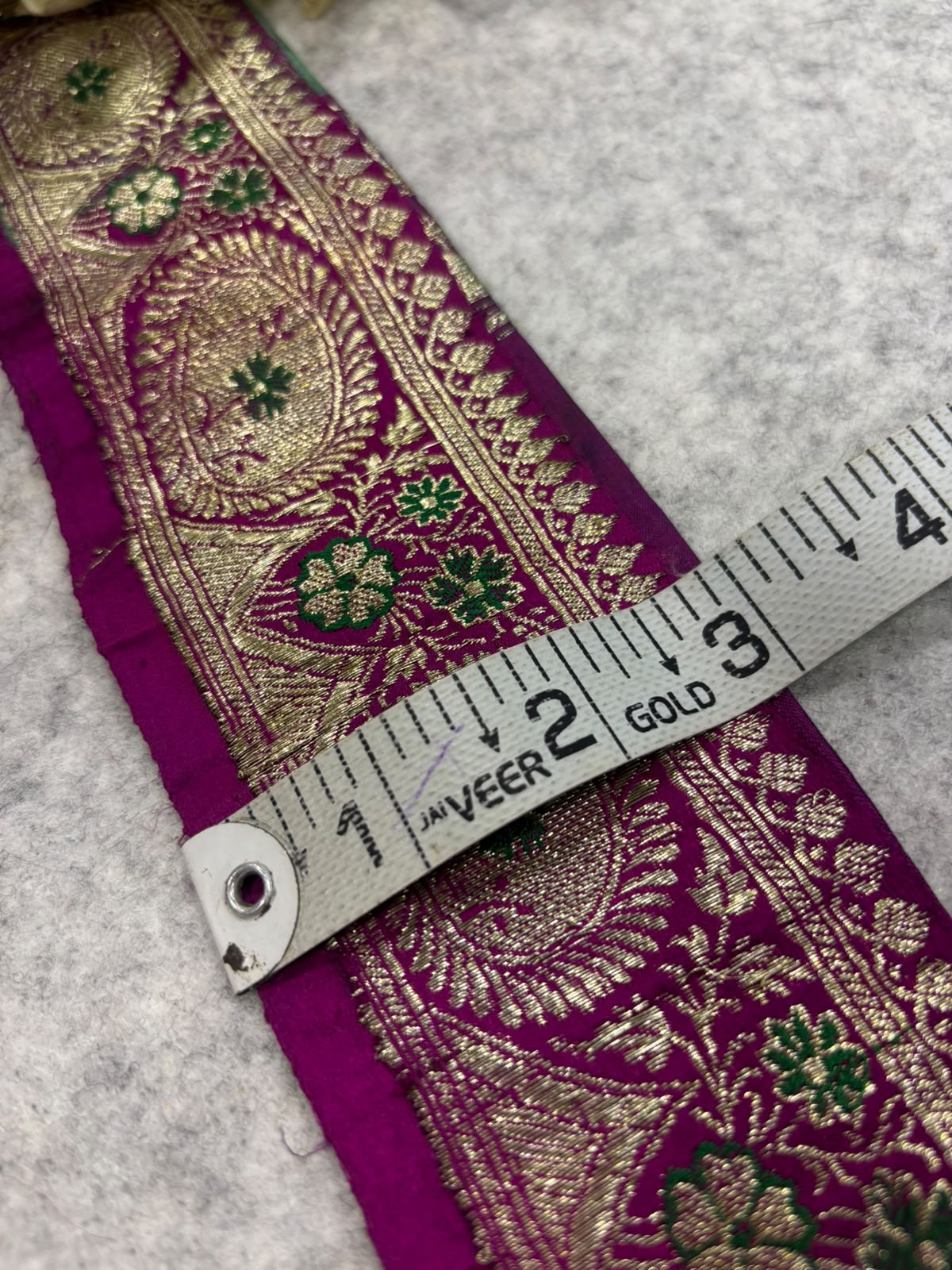 Purple Banarasi Pure Silk Vintage Border Lace ( 1 Mtr )