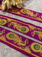 Pink Banarasi Pure Silk Lace — Vintage Border Weave, Wedding