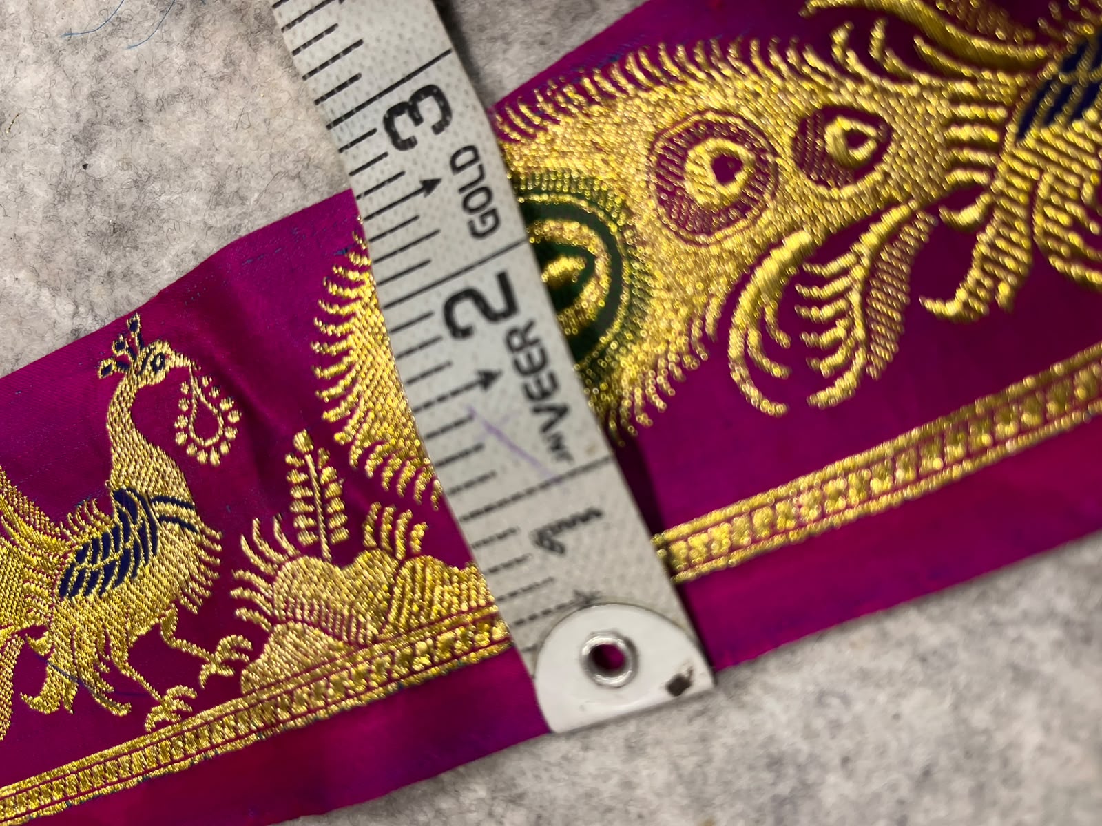 Pink Banarasi Pure Silk Lace — Vintage Border Weave, Wedding