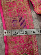 Pink Banarasi Pure Silk Lace — Vintage Border Weave, Festive