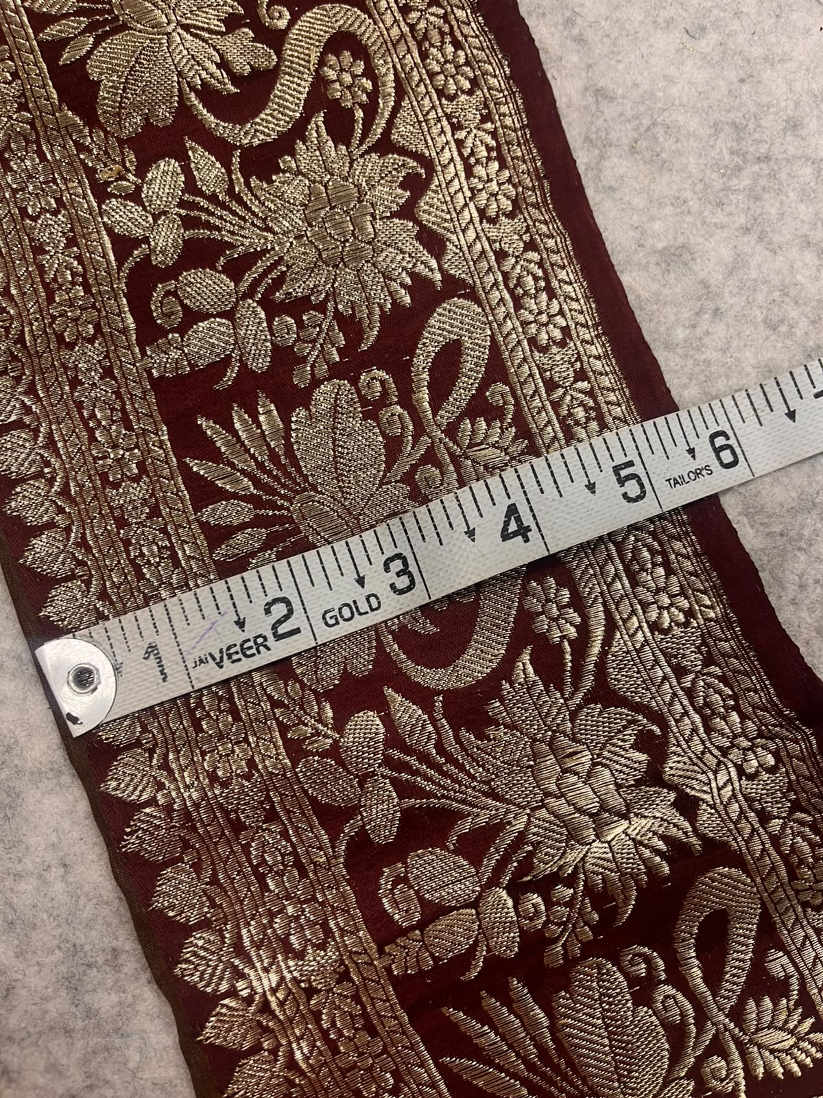 Maroon Banarasi Pure Silk Vintage Border Lace
