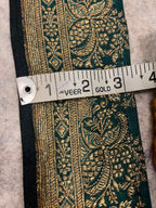 IL2B126082502 Blue Banarasi Pure Silk Vintage Border Lace