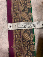 Green Banarasi Pure Silk Vintage Border Lace