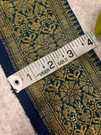 Blue Banarasi Pure Silk Vintage Border Lace