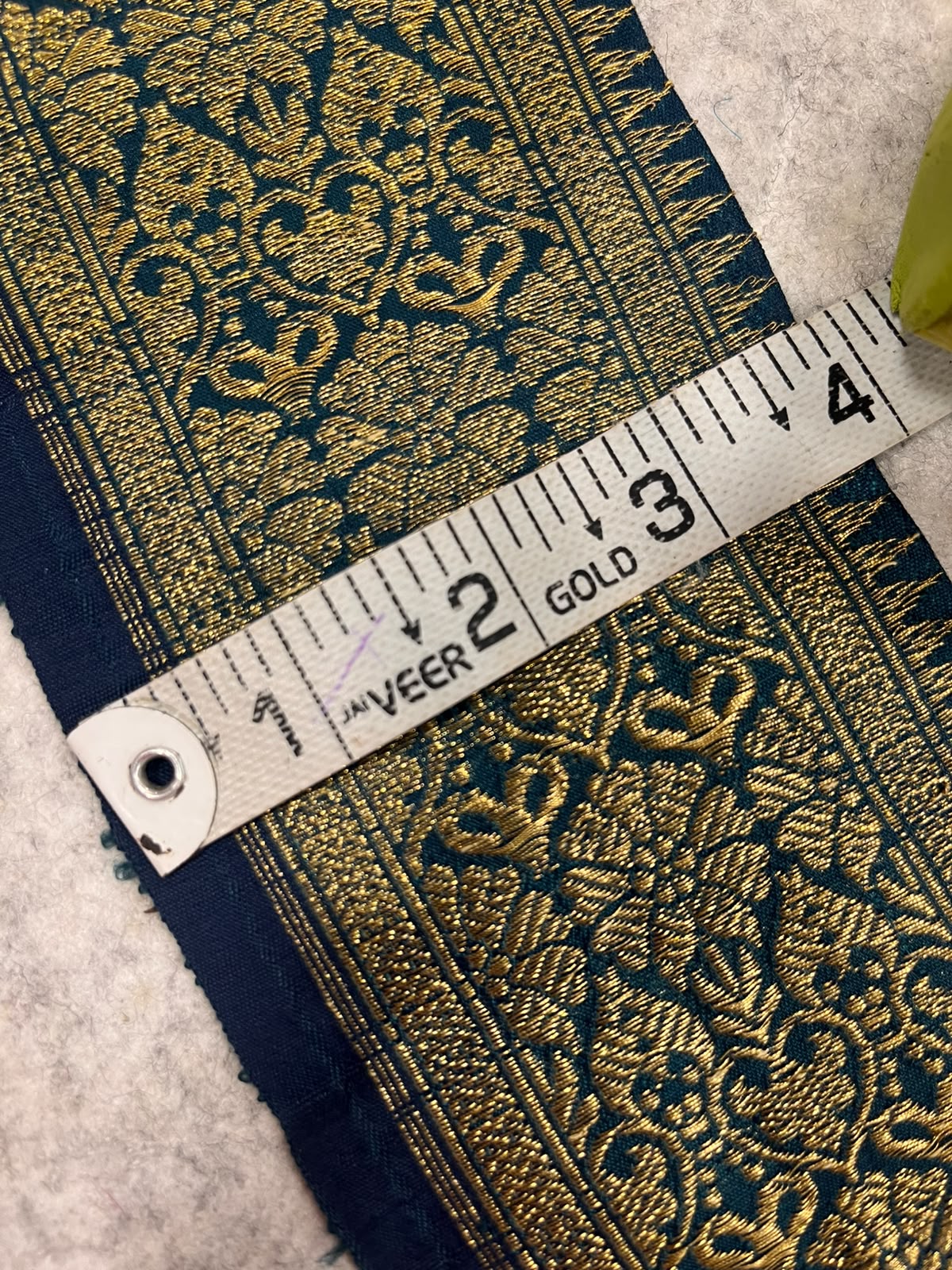 Blue Banarasi Pure Silk Vintage Border Lace