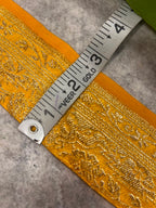 Yellow Banarasi Pure Silk Vintage Border Lace
