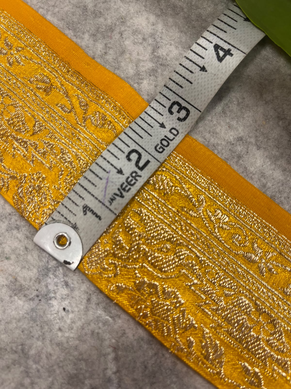 Yellow Banarasi Pure Silk Vintage Border Lace