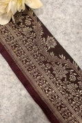 Maroon Banarasi Pure Silk Vintage Border Lace ( 1 Mtr )