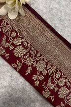 Maroon Banarasi Pure Silk Vintage Border Lace ( 1 Mtr )