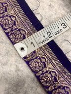 Purple Banarasi Pure Silk Vintage Border Lace ( 1 Mtr )