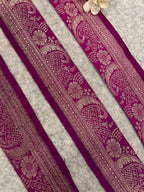 Pink Banarasi Pure Silk Vintage Border Lace ( 1 Mtr )