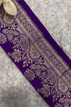 Purple Banarasi Pure Silk Vintage Border Lace ( 1 Mtr )