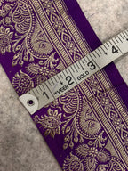 Purple Banarasi Pure Silk Vintage Border Lace ( 1 Mtr )