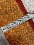 IL2B126082911 Orange Banarasi Pure Silk Vintage Border Lace