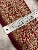 Maroon Banarasi Pure Silk Vintage Border Lace ( 1 Mtr )