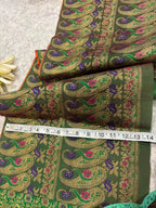 Green Banarasi Pure Silk Vintage Border Lace ( 1 Mtr )