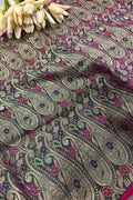 Green Banarasi Pure Silk Vintage Border Lace ( 1 Mtr )
