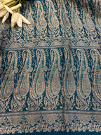 Blue Banarasi Pure Silk Vintage Border Lace ( 0.8 Mtr )